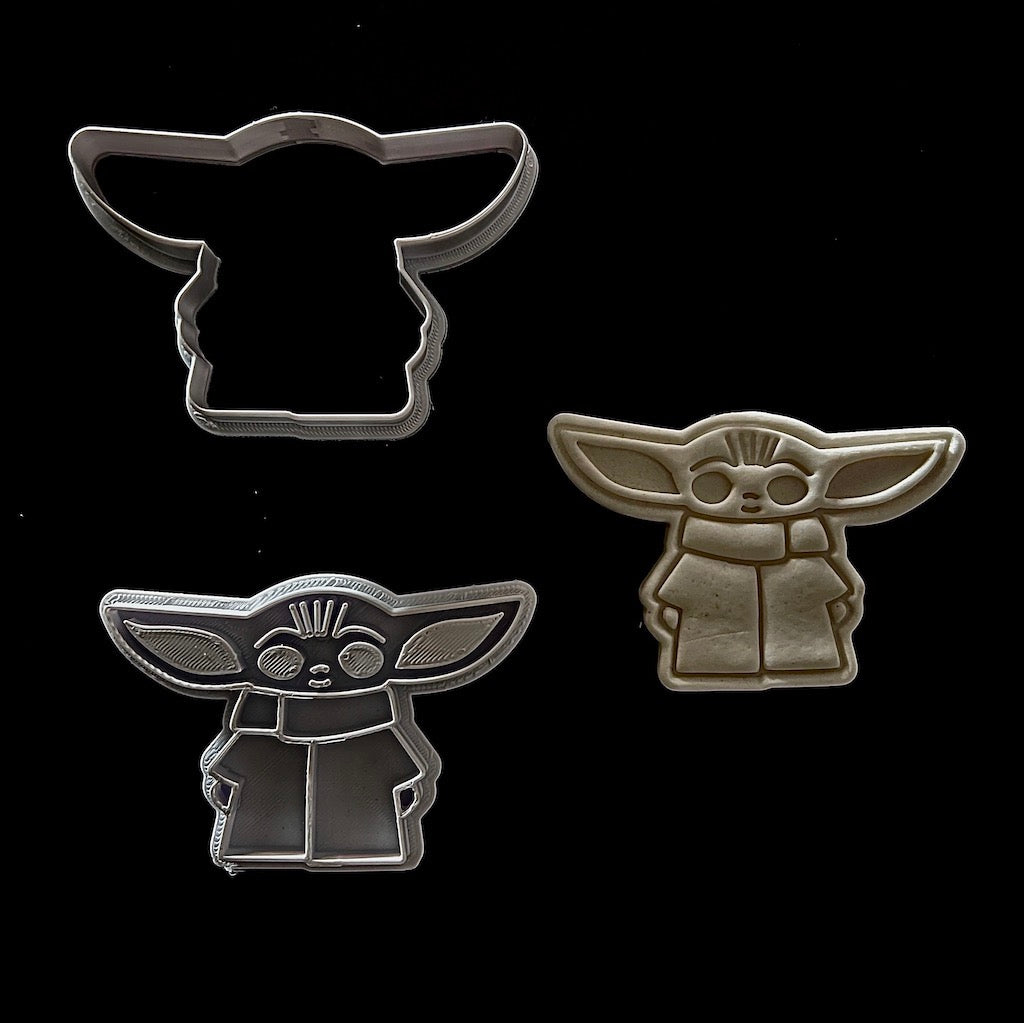 Plastic Cookie Cutter + Fondant Embosser – Cute Alien Creature