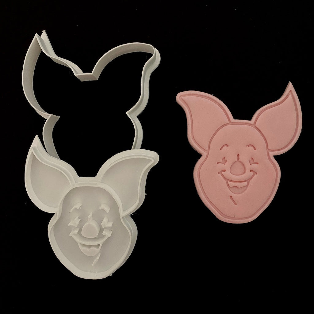 Plastic Cookie Cutter + Fondant Embosser – Cute Baby Pig