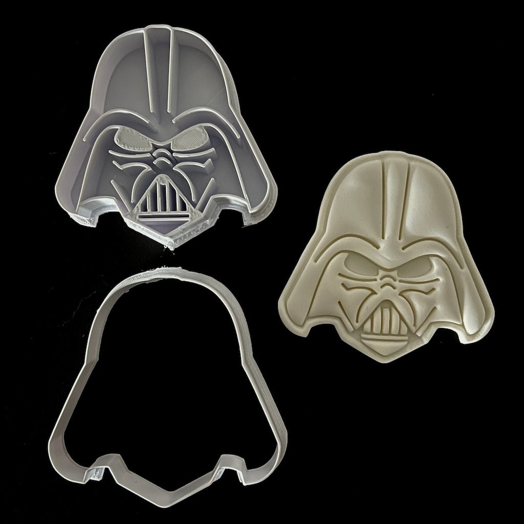 Plastic Cookie Cutter + Fondant Embosser – Dark Space Warrior