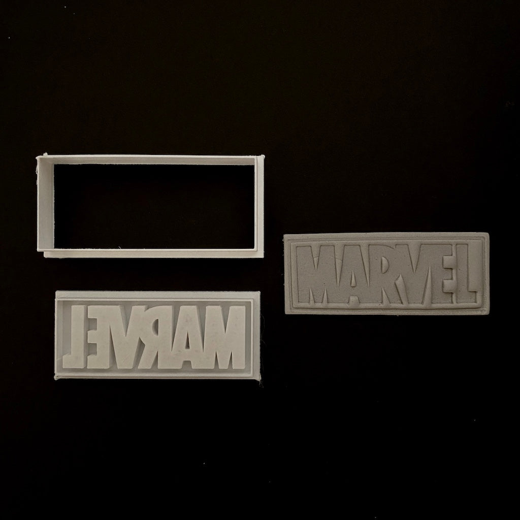 Plastic Cookie Cutter + Fondant Embosser – Hero Emblem