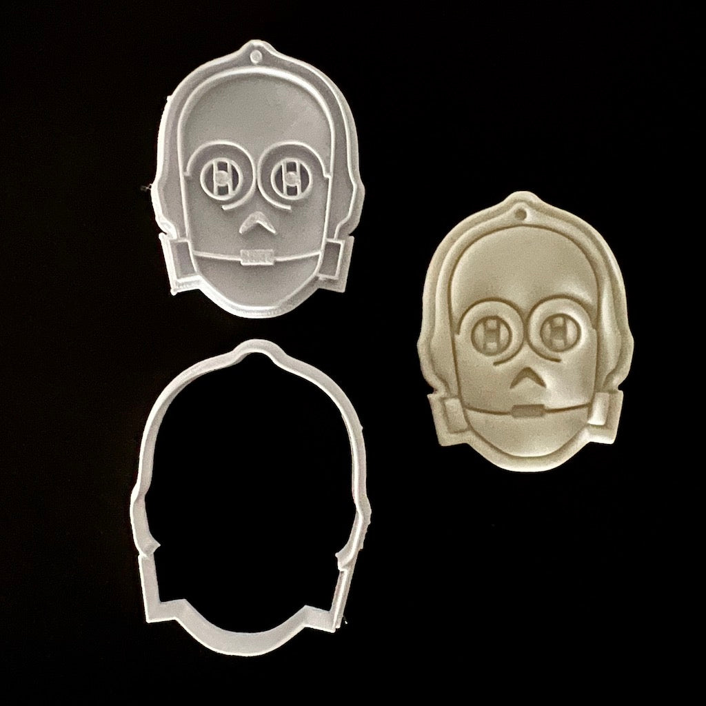 Plastic Cookie Cutter + Fondant Embosser – Humanoid Robot