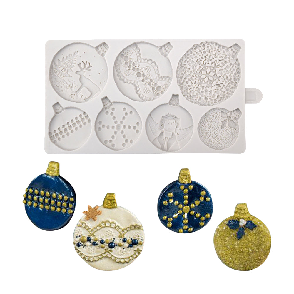 Assorted Christmas Baubles Silicone Mould
