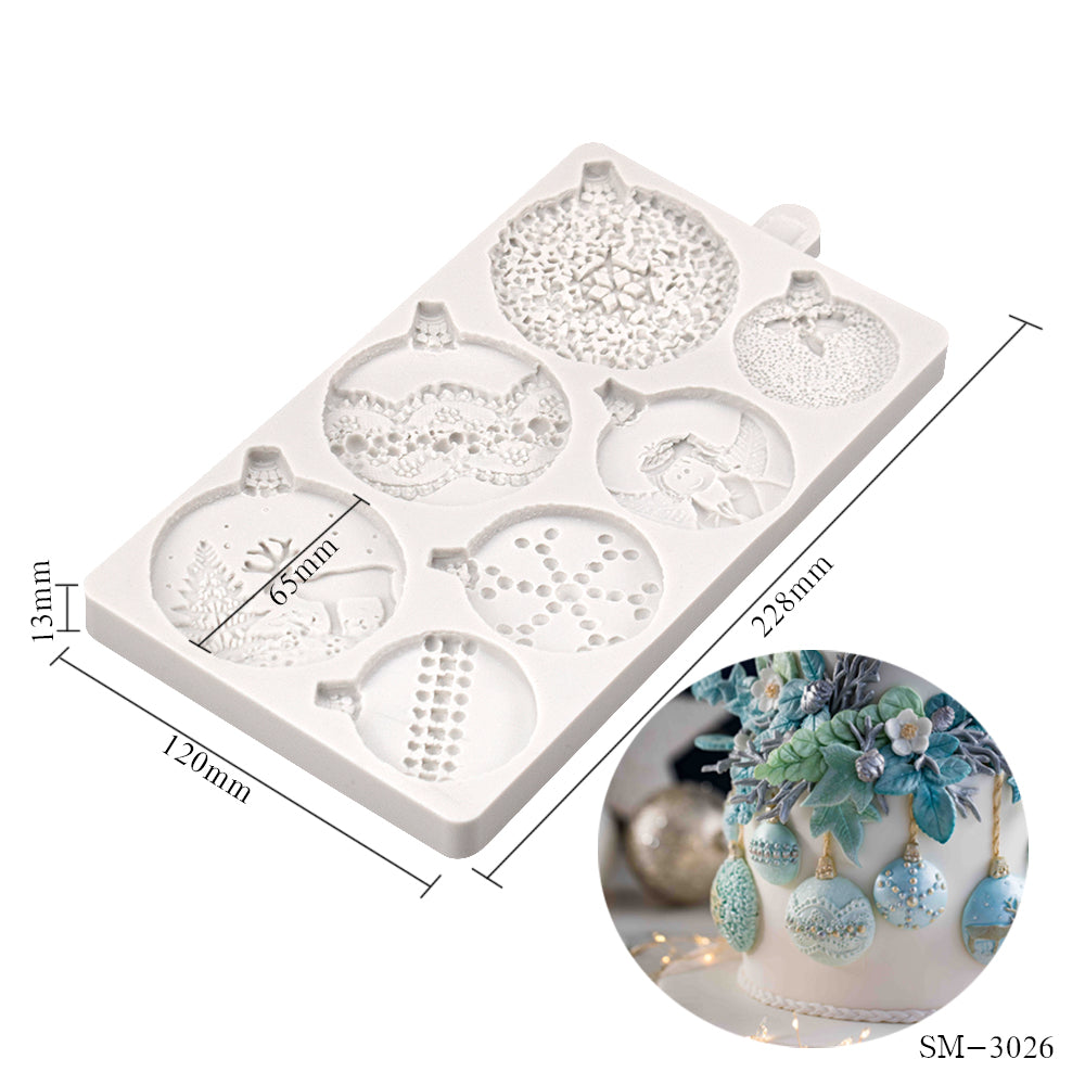 Assorted Christmas Baubles Silicone Mould