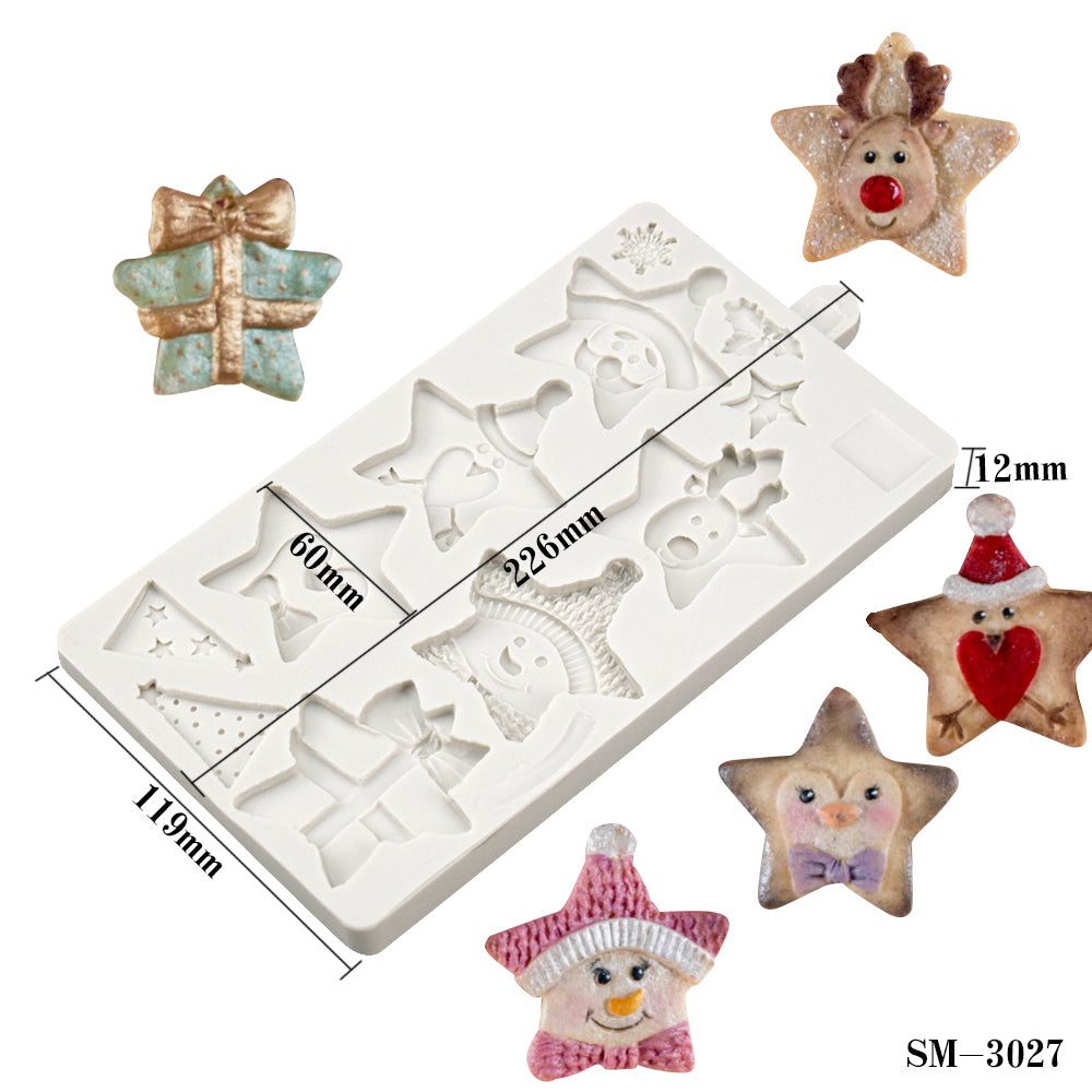 Assorted Christmas Stars Silicone Mould