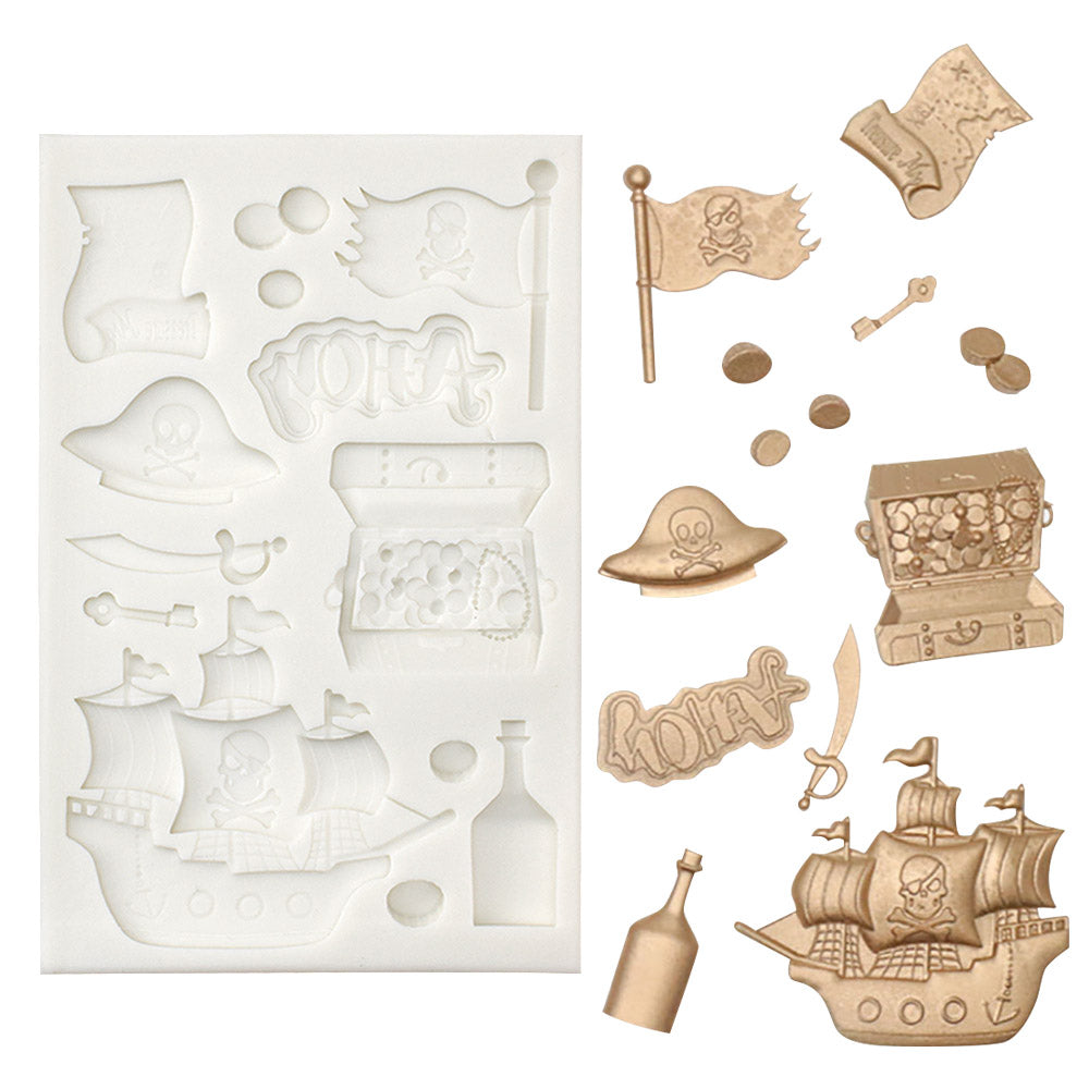 silicone mould assorted pirate ship