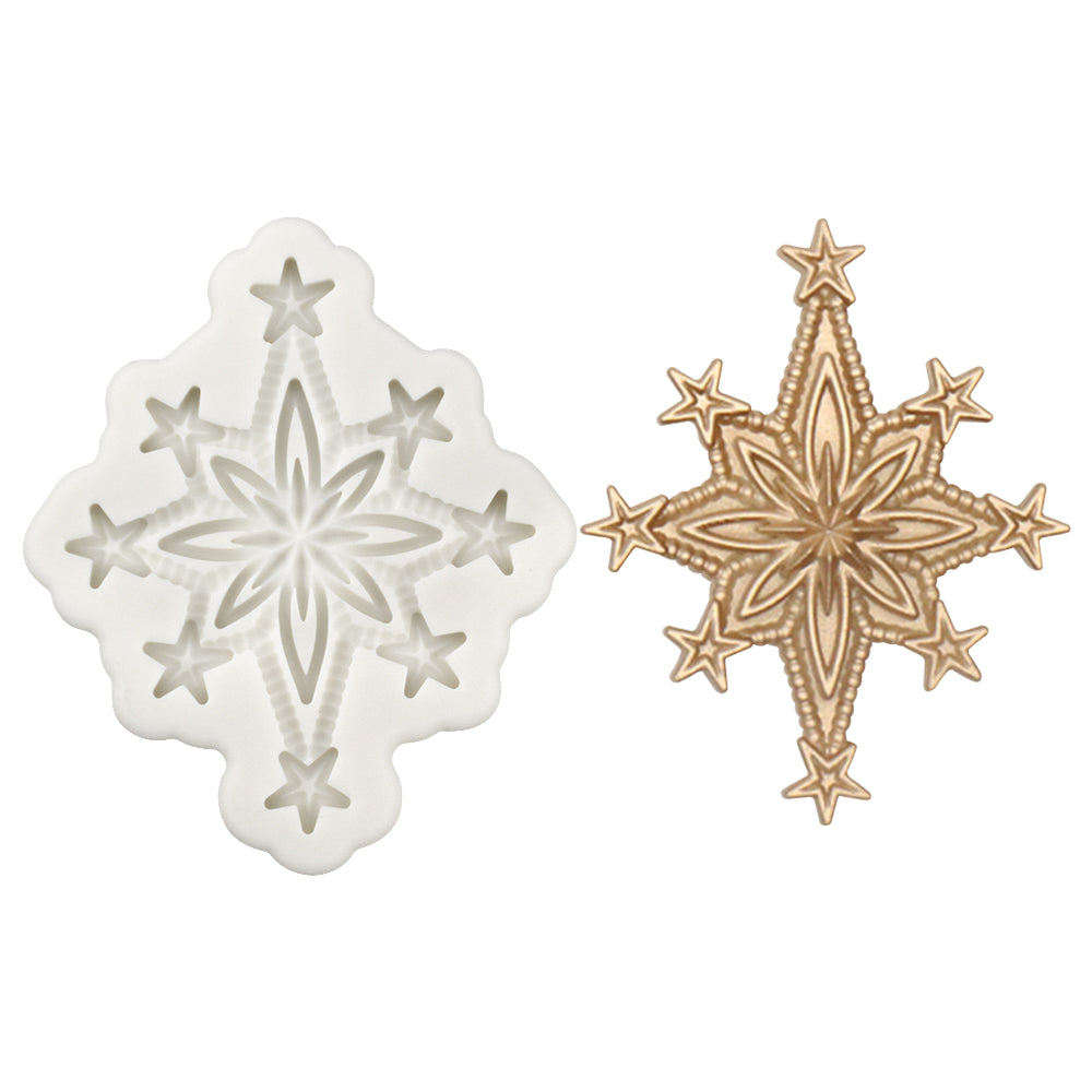 Filigree Brooch Silicone Mould for Cake Decorating star