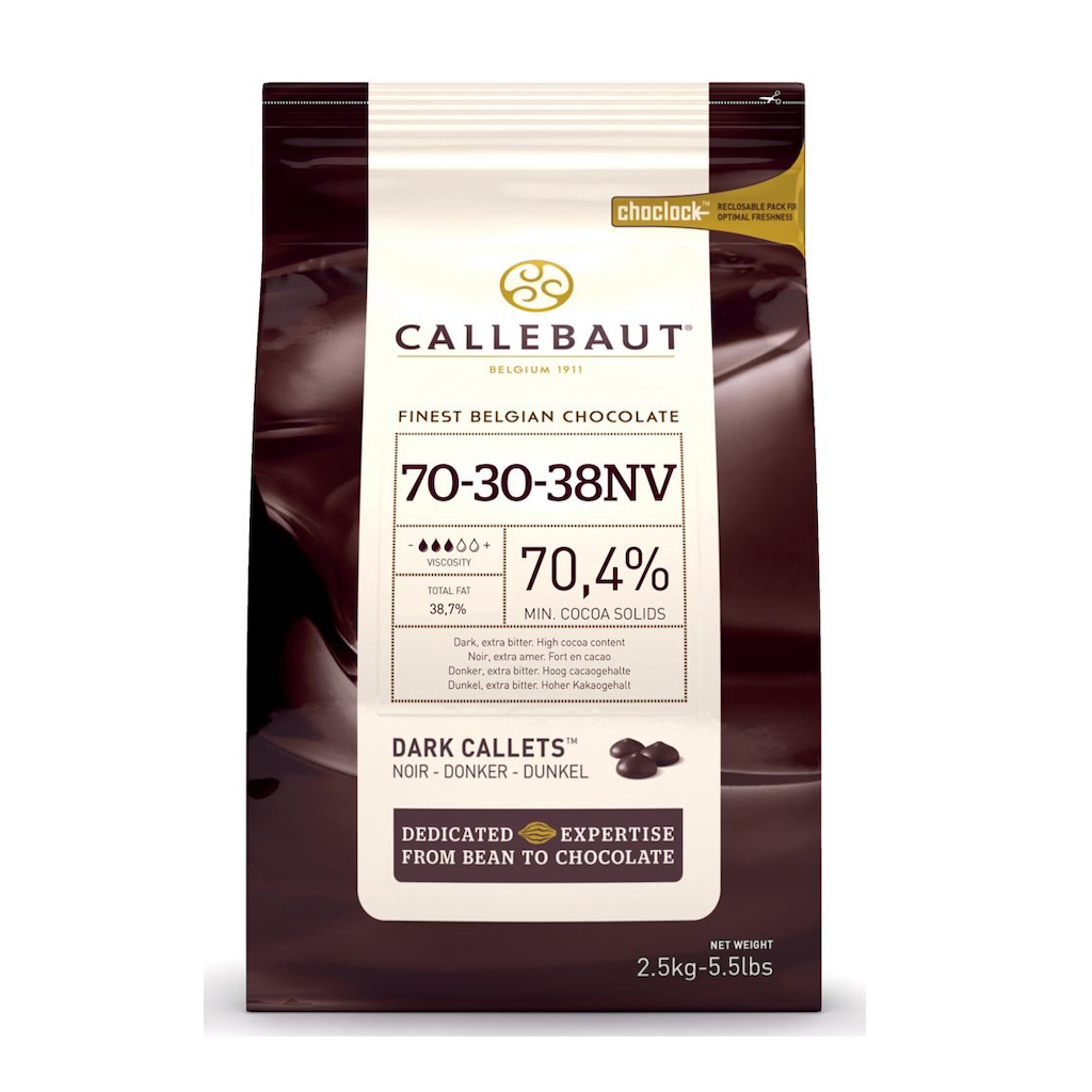 callebaut 70-30-38 dark chocolate callets 2.5kg