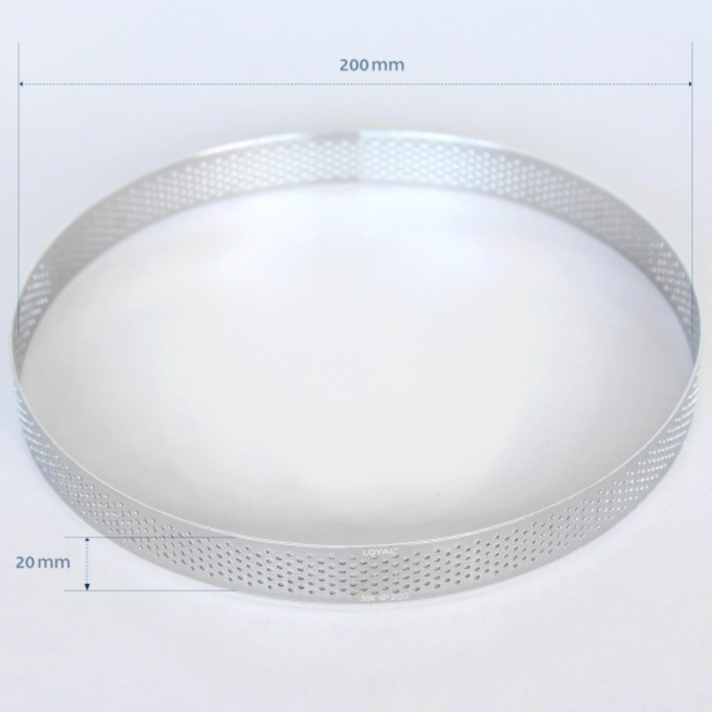 Stainless Steel Perforated Tart Ring Round 200mm