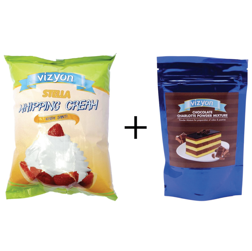 Vizyon Whipping Cream + Mousse Powder Chocolate Cakers Paradise