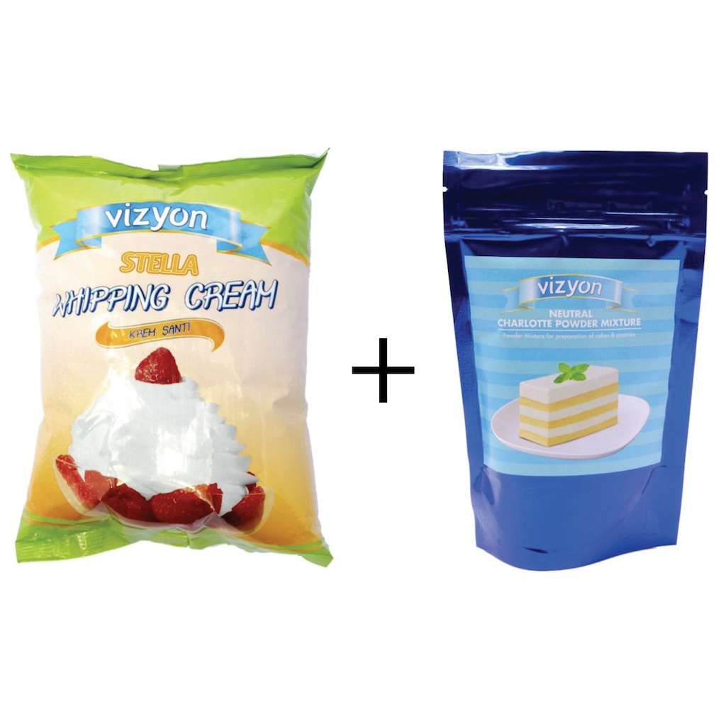 Vizyon Whipping Cream + Mousse Powder Vanilla Cakers Paradise