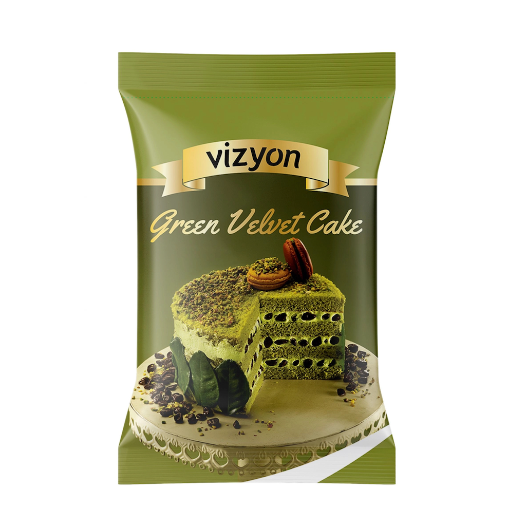 Vizyon green velvet pistachio cake mix 1kg bag