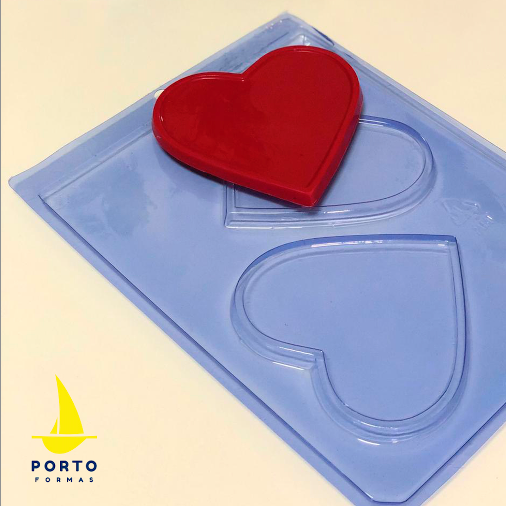 plastic chocolate mould portoforma flat hearts