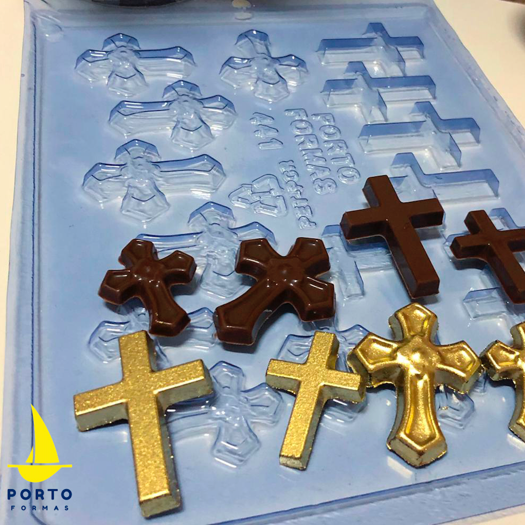 plastic chocolate mould portoforma chocolate block christening crosses