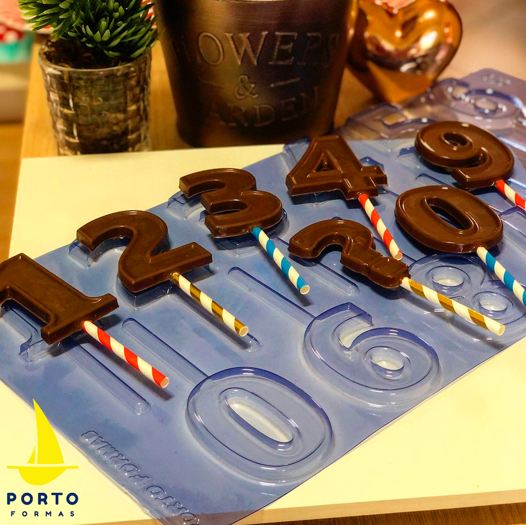 plastic chocolate mould portoforma large birthday numbers