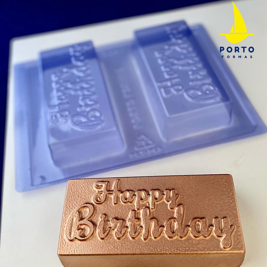 plastic chocolate mould portoforma chocolate block happy birthday