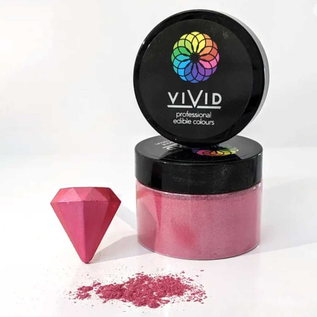 Vivid Edible Metallic Lustre Dust 50g super pink