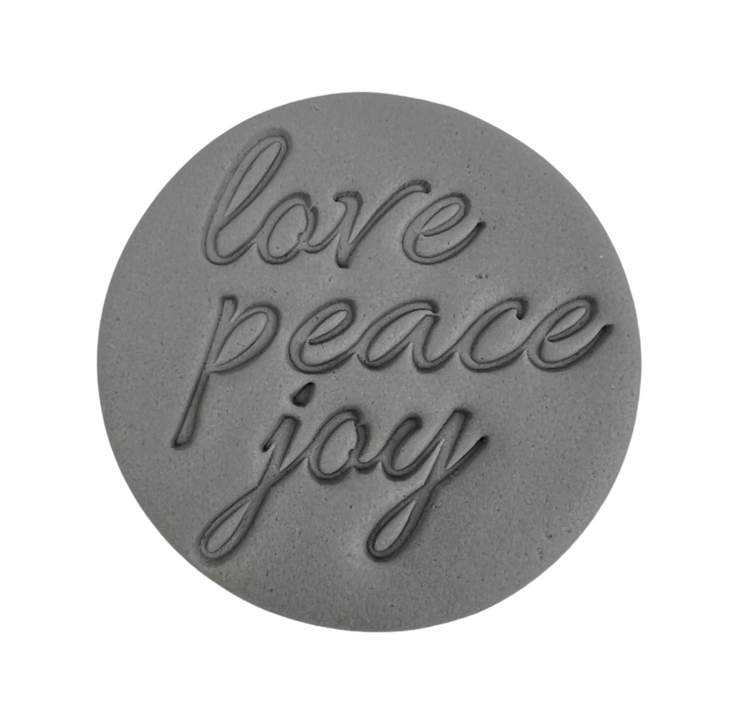 Cookie Stamp fondant Embosser - Love Peace Joy Cakers Paradise