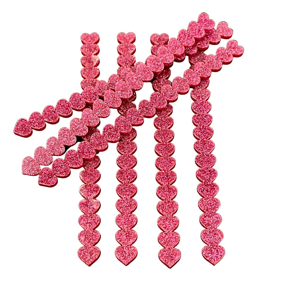 Heart Popsicle - Ice Cream Sticks - Glitter Pink Acrylic Cakers Paradise
