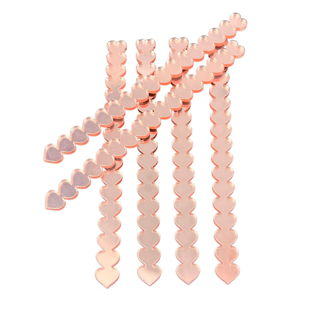 Heart Popsicle - Ice Cream Sticks - Mirror Rose Gold Cakers Paradise