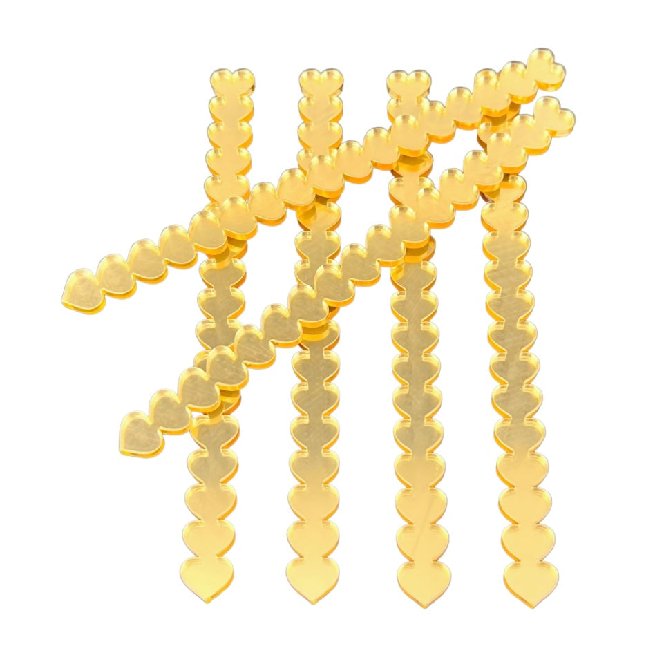 Heart Popsicle - Ice Cream Sticks - Mirror Gold Cakers Paradise