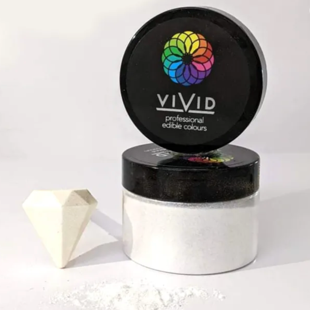 Vivid Edible Metallic Lustre Dust 50g - Platinum White