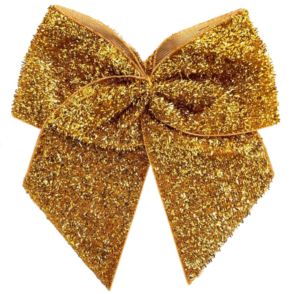 Sparkle Cakesicle Bows 10cm 6 Pack - Antique Gold