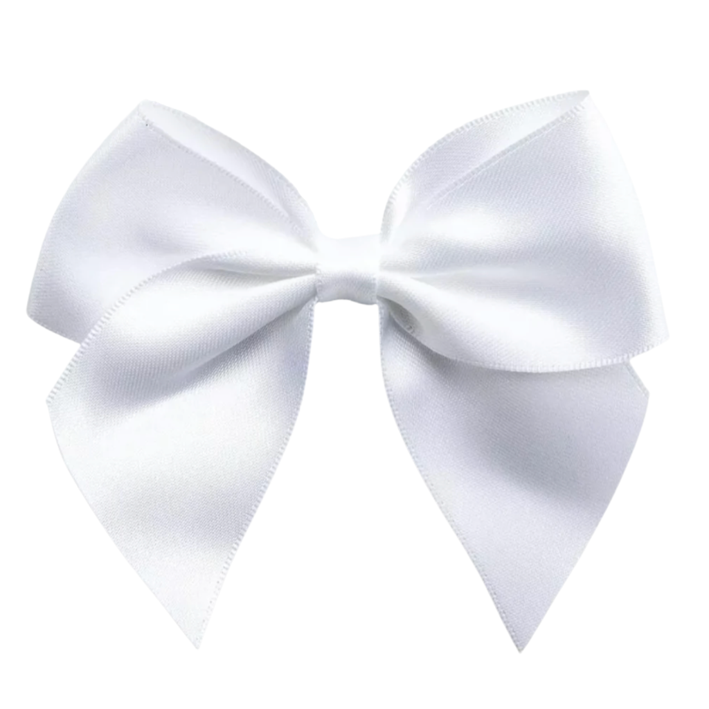 Satin Cakesicle Bows 10cm 6 Pack - White