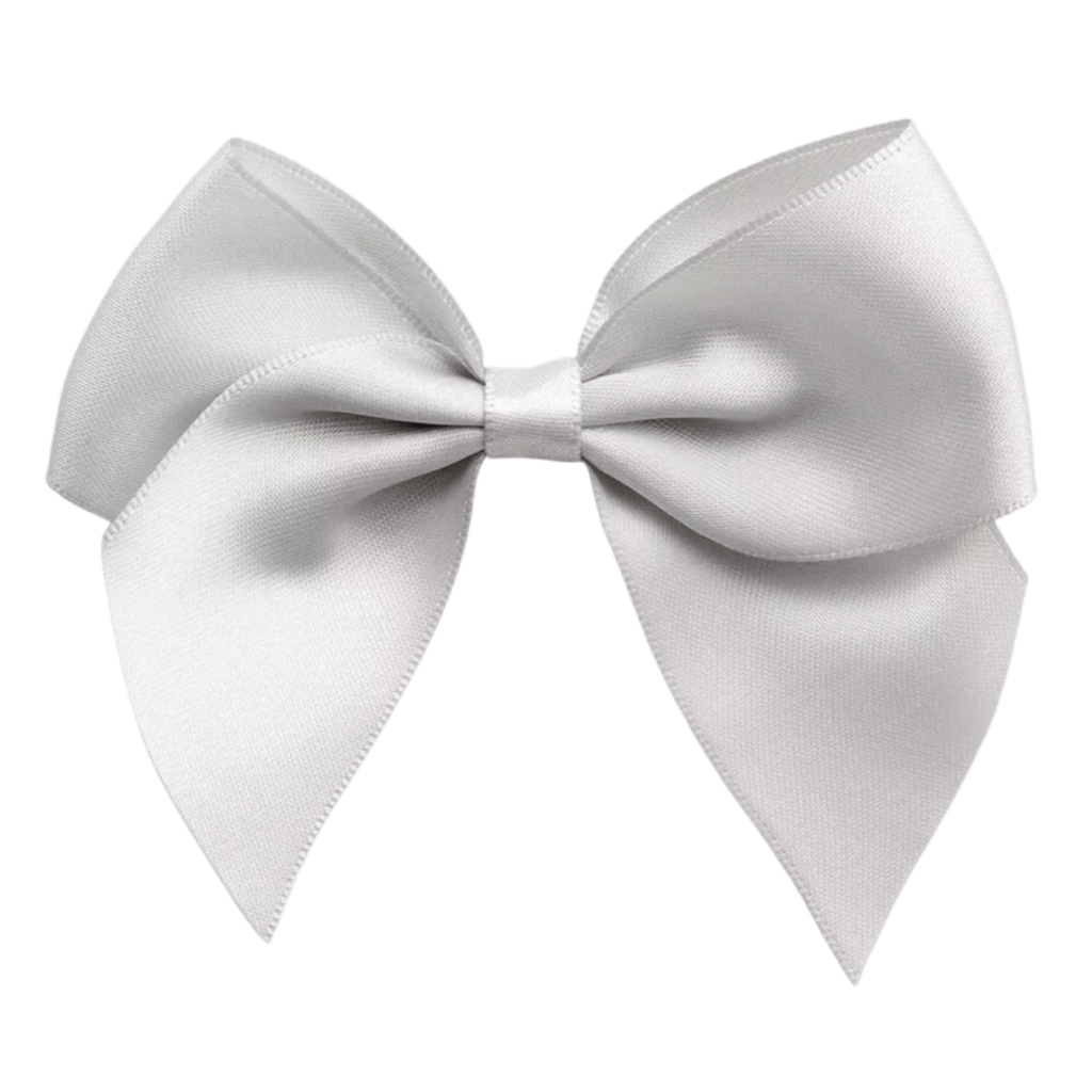 Satin Cakesicle Bows 10cm 6 Pack - Silver Cakers Paradise