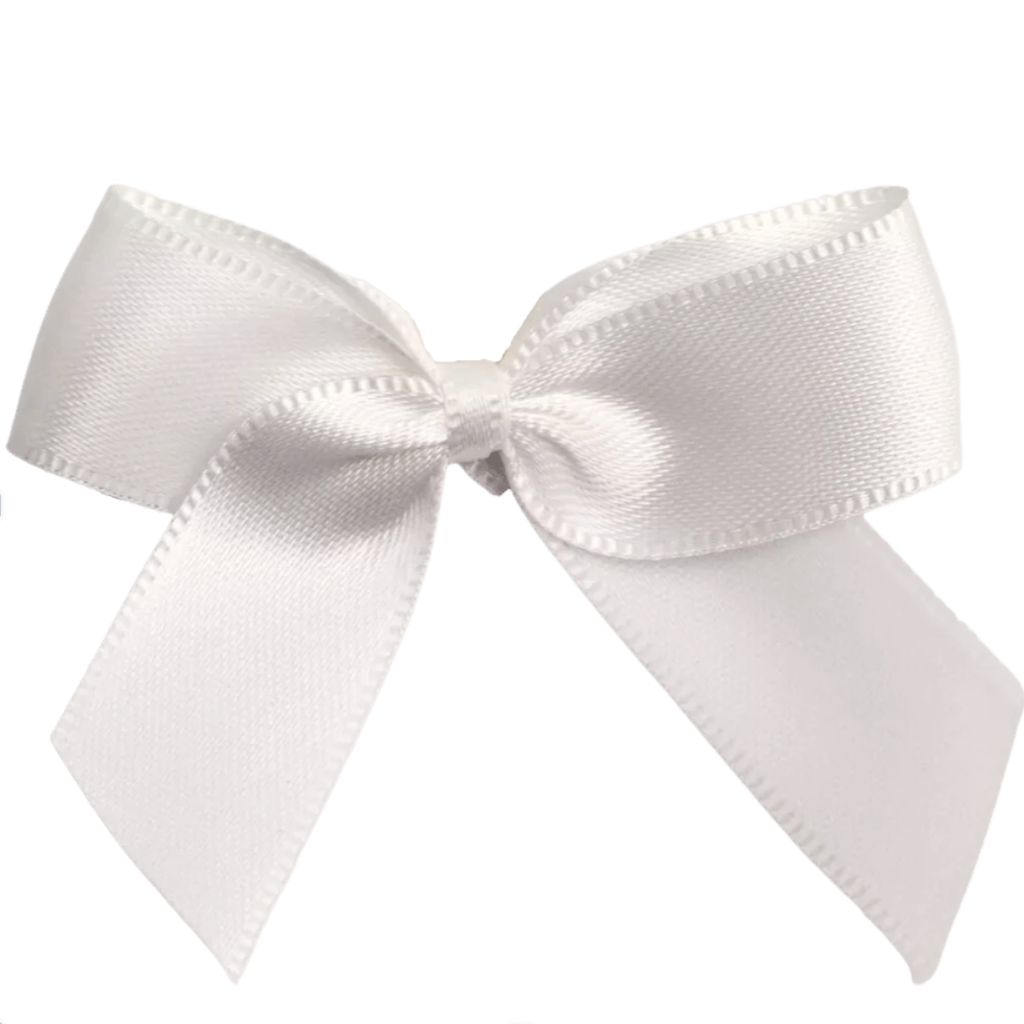 Satin Cakesicle Bows 5cm 12 Pack - White Cakers Paradise