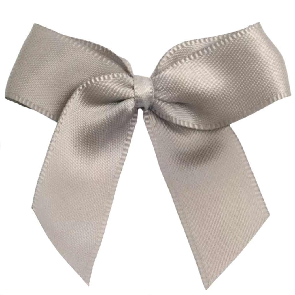 Satin Cakesicle Bows 5cm 12 Pack - Silver Cakers Paradise