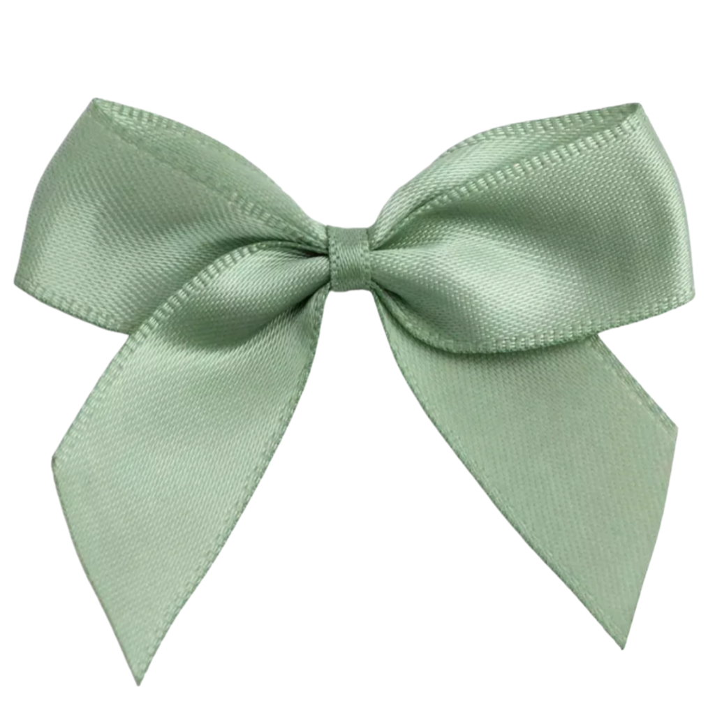 Satin Cakesicle Bows 5cm 12 Pack - Sage Green Cakers Paradise