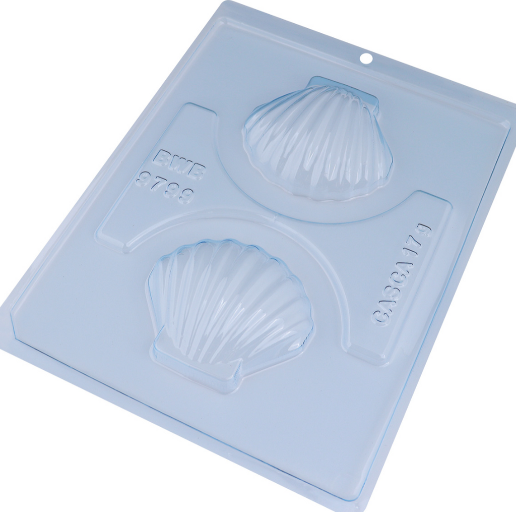 Plastic 3 Piece Chocolate Mould - Clam Shell Large