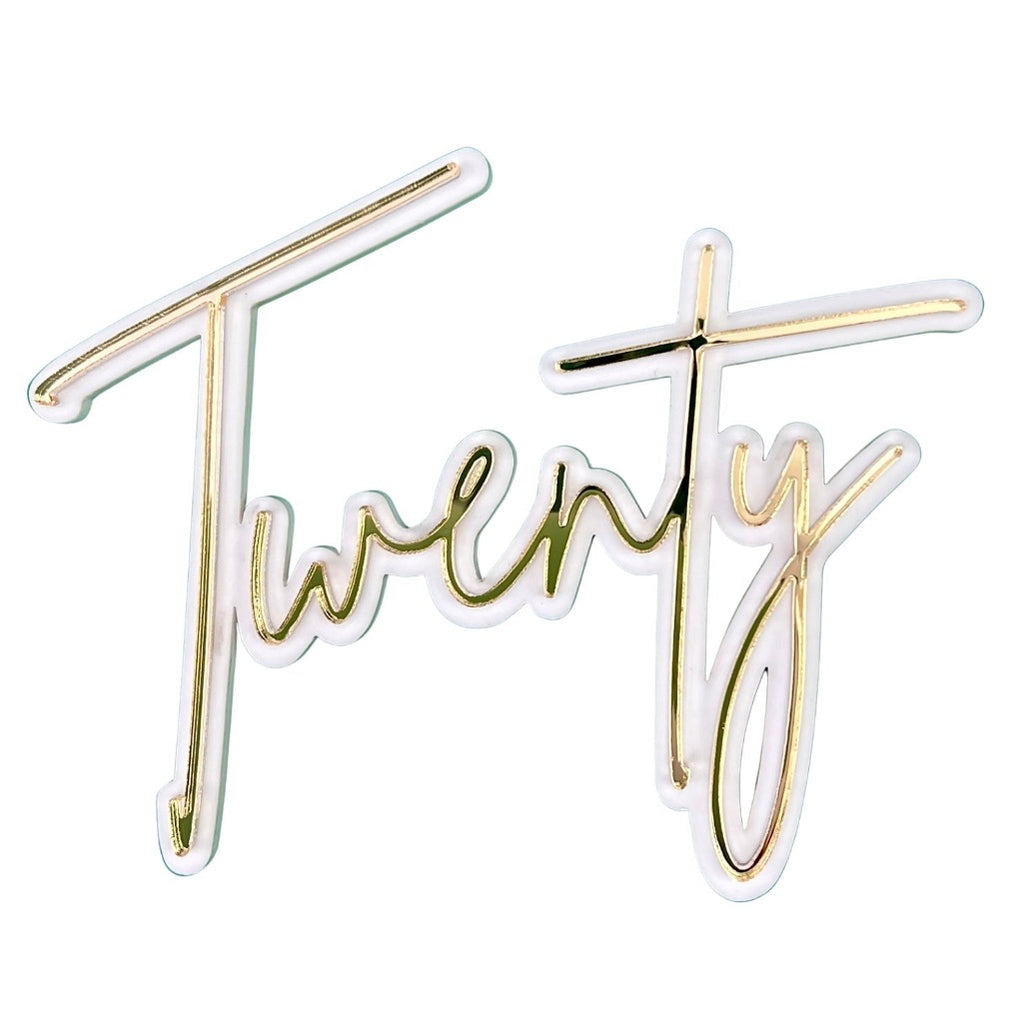 Double Layered Acrylic Birthday Cake Fropper - Twenty