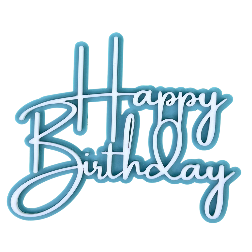 Double Layered Acrylic Birthday Cake Fropper - Happy Birthday