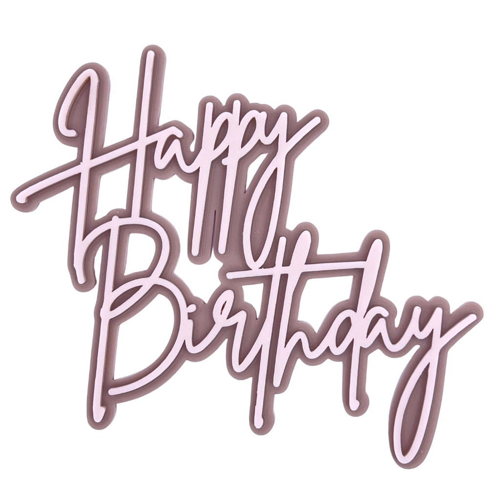 Double Layered Birthday Cake Fropper - Happy Birthday Script | Cakers ...