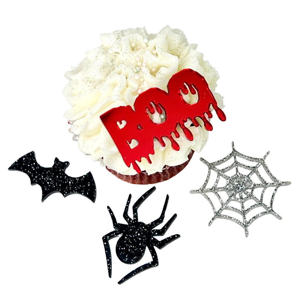 Acrylic Cupcake Topper Charms - Halloween Decorations 4pc