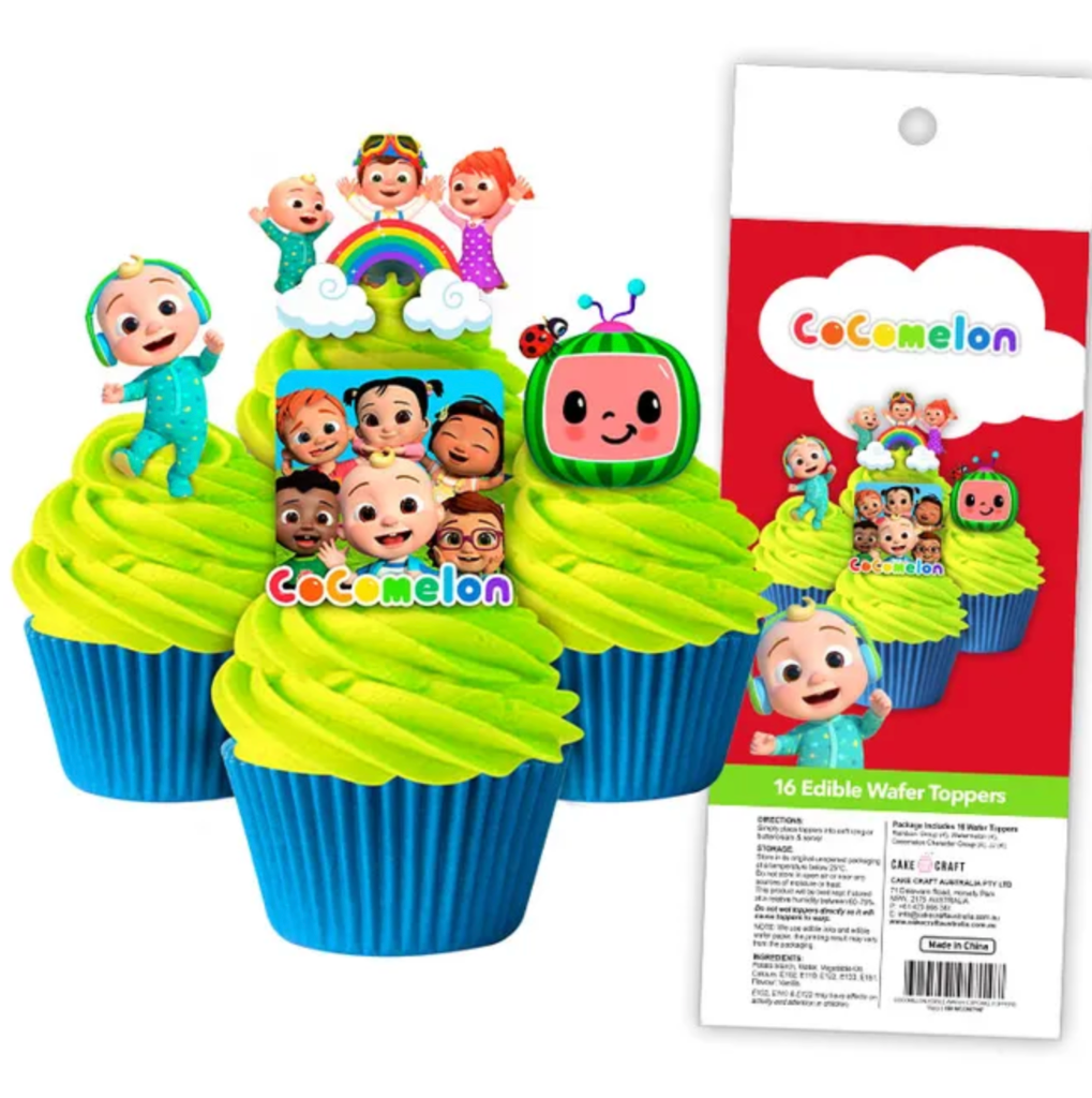 Edible Wafer Cupcake Toppers - Cocomelon