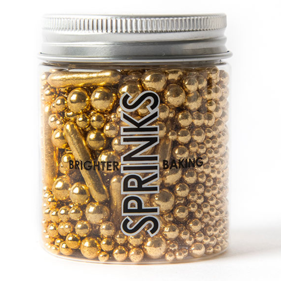 Edible Sprinkles Bubble and Bounce 75g - Shiny Gold