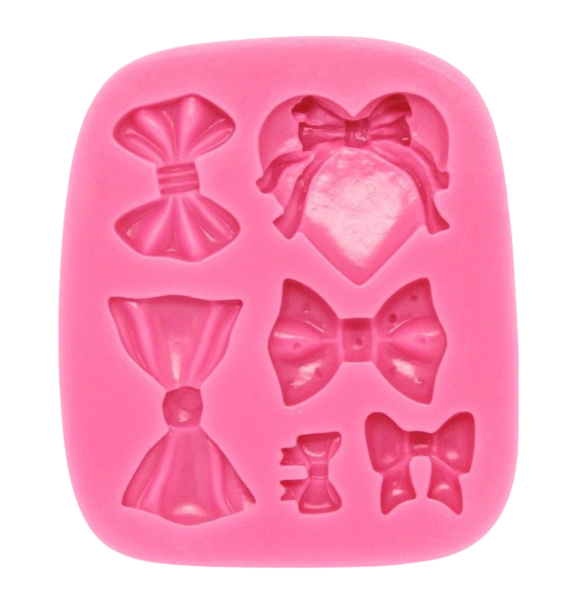 Assorted love hearts bows silicone mould