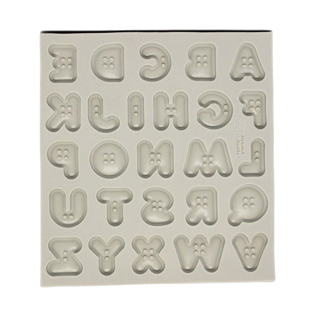 button letter alphabet silicone mould