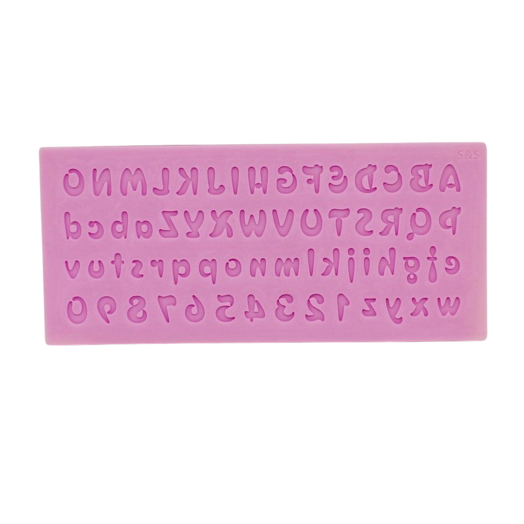 Mini letter silicone mould for cake decorating