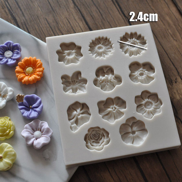 Silicone mould mini assorted flowers Cakers Paradise