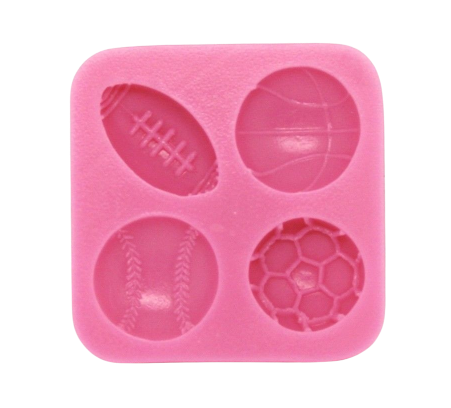 assorted sports balls silicone mould for cake decorating