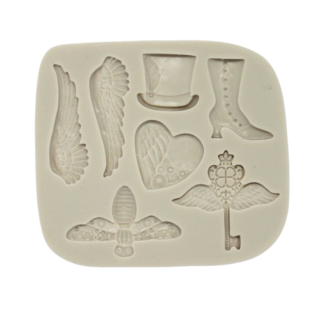 Fantasy steampunk silicone mould for cake decorating