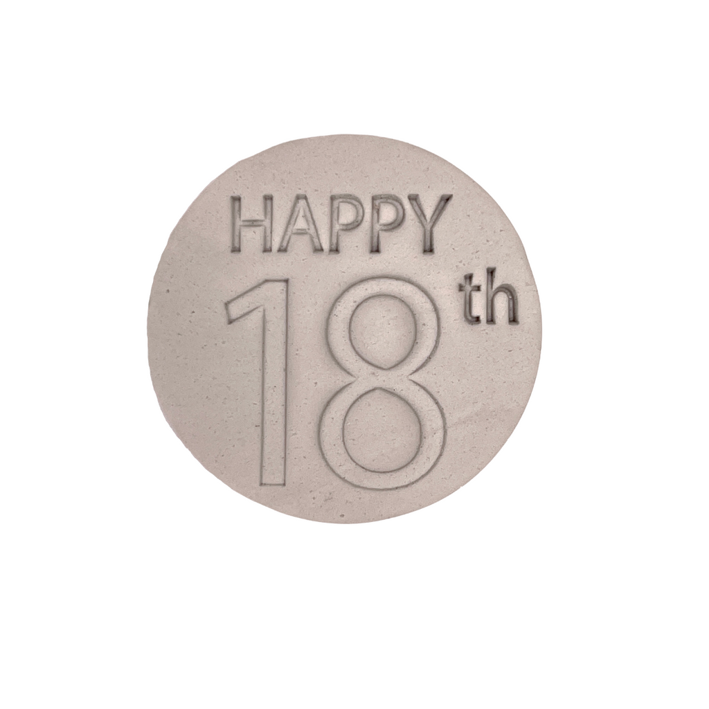 Cookie Stamp Fondant Embosser - Happy 18th