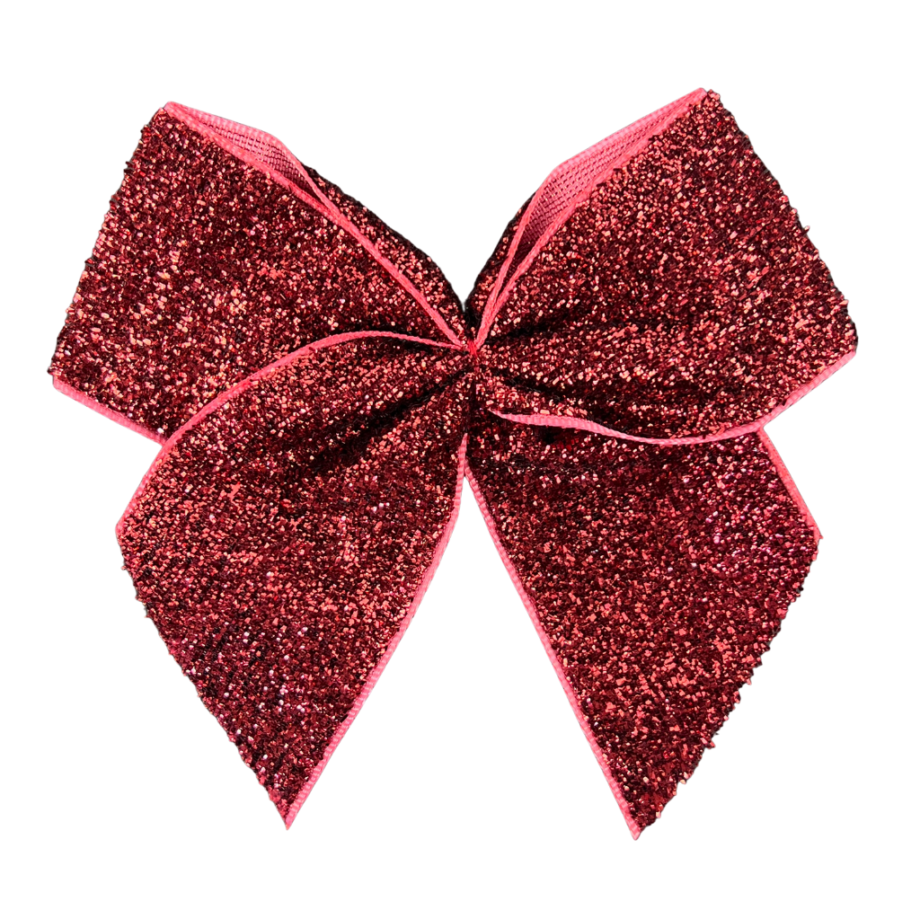 Sparkle Cakesicle Bows 10cm 6 Pack - Ruby