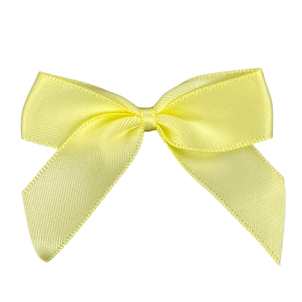 Satin Cakesicle Bows 5cm 12 Pack - Lemon