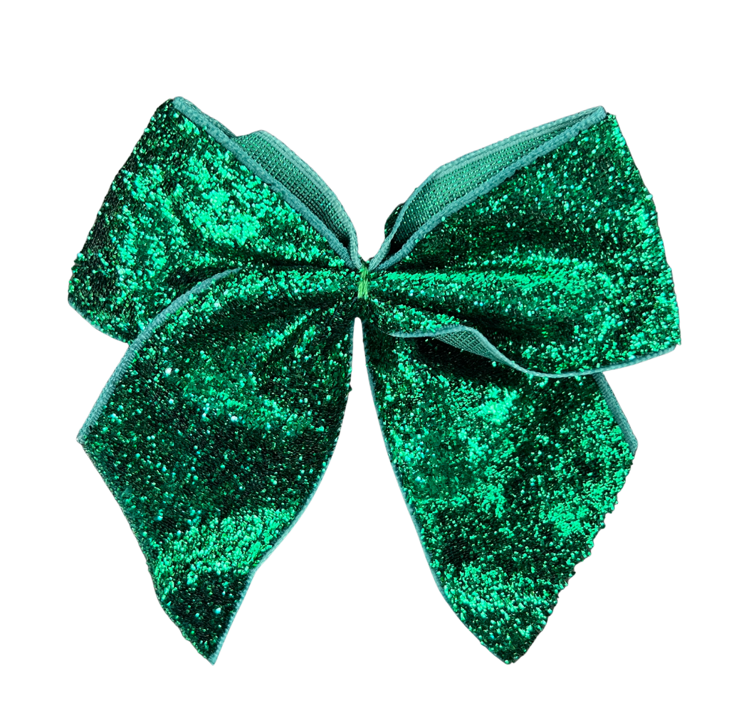 Sparkle Cakesicle Bows 10cm 6 Pack - Emerald