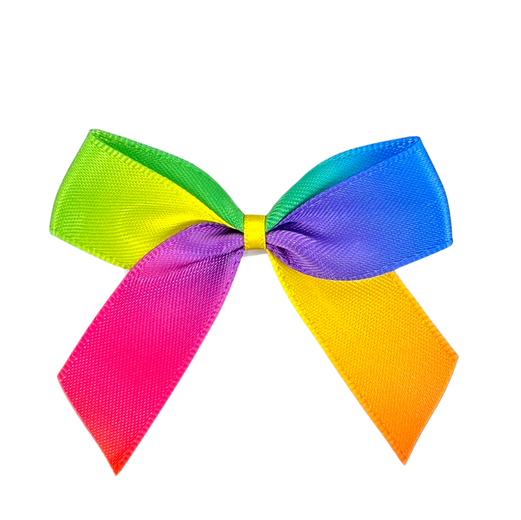 Satin Cakesicle Bows 5cm 12 Pack - Rainbow