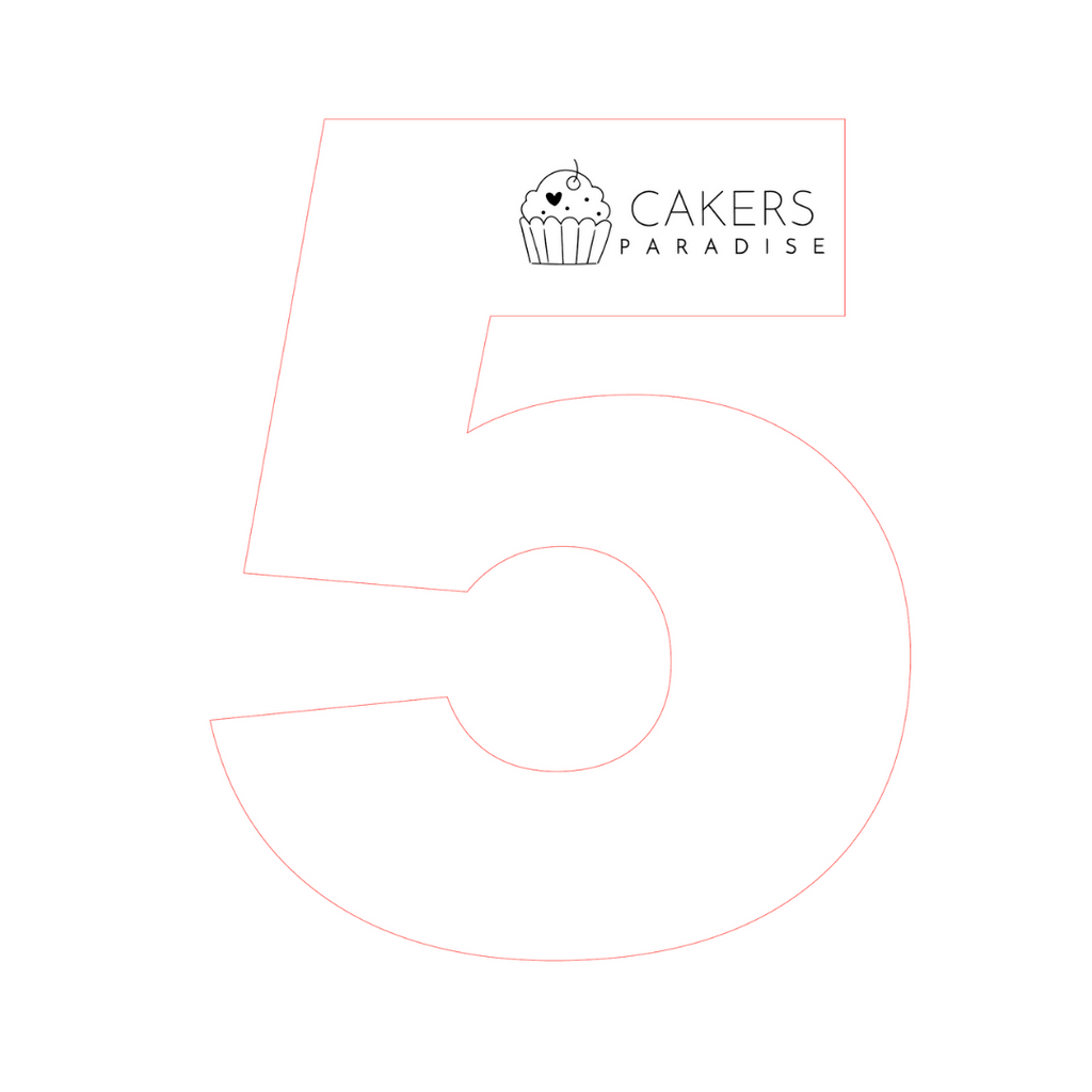 Acrylic Cookie Cake Templates - Number five Cakers Paradise